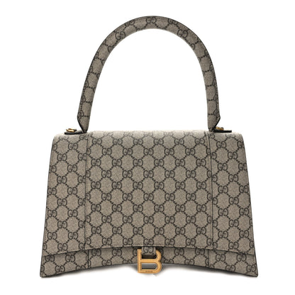 Balenciaga X GUCCI GG Supreme Monogram Medium Hourglass Top Handle Bag Beige Ebony 1 of 9