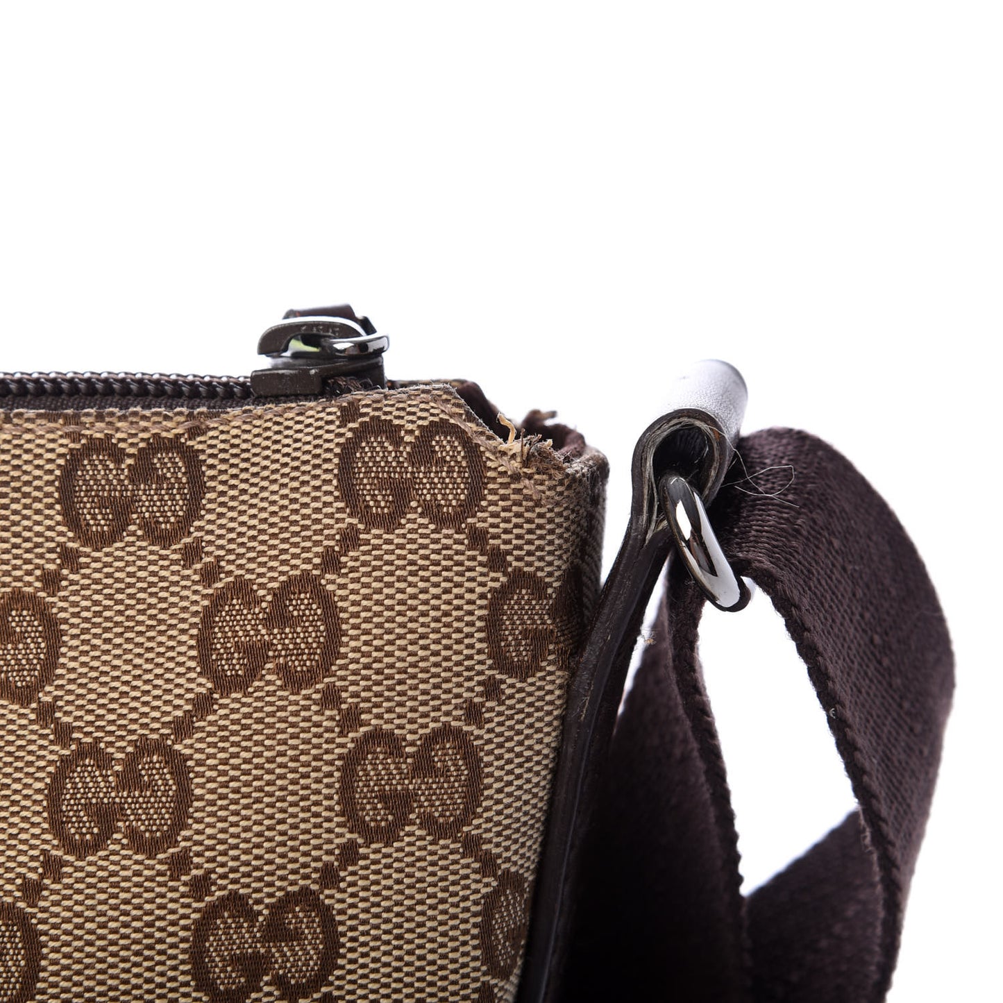 Monogram Calfskin Perforated Medium Flat Messenger Bag Dark Brown