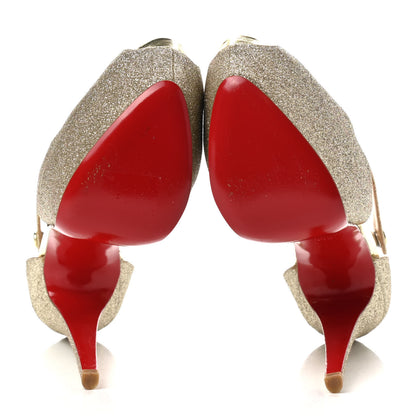 Christian Louboutin Kid Glitter Exagona 160 Pumps 39.5 Gold 5 of 9