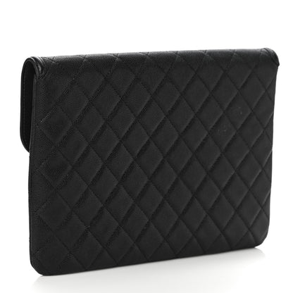 Chanel Caviar Quilted Filigree Flap Pouch Black 3 of 11