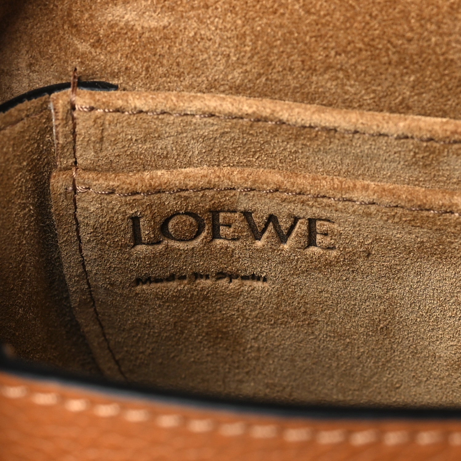 Loewe Grained Calfskin Mini Gate Crossbody Bag Caramel Pecan 6 of 9