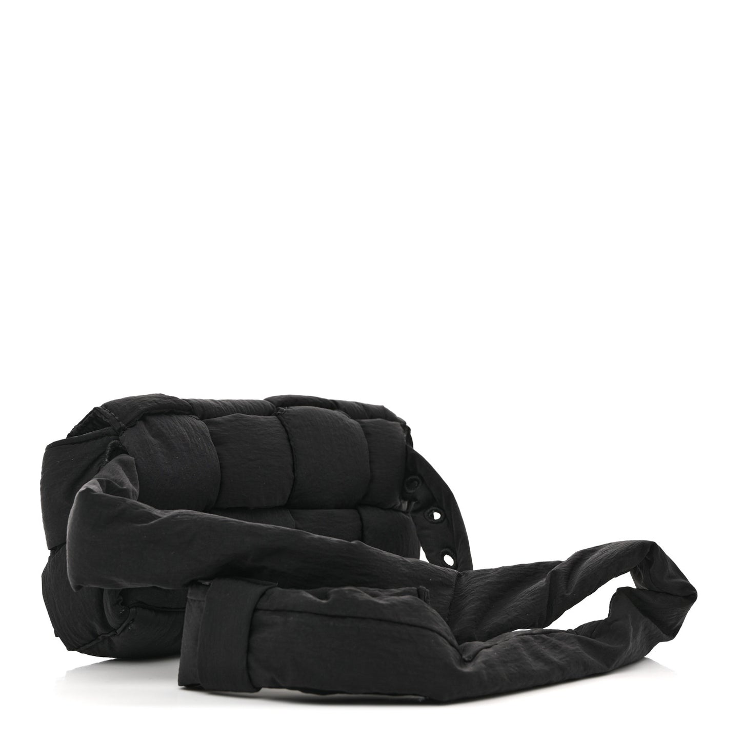 Nylon Intrecciato Padded Tech Mini Cassette Belt Bag Black