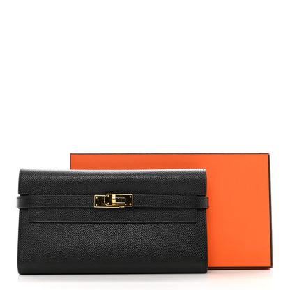 Hermes Epsom Kelly Longue Wallet Black 10 of 10