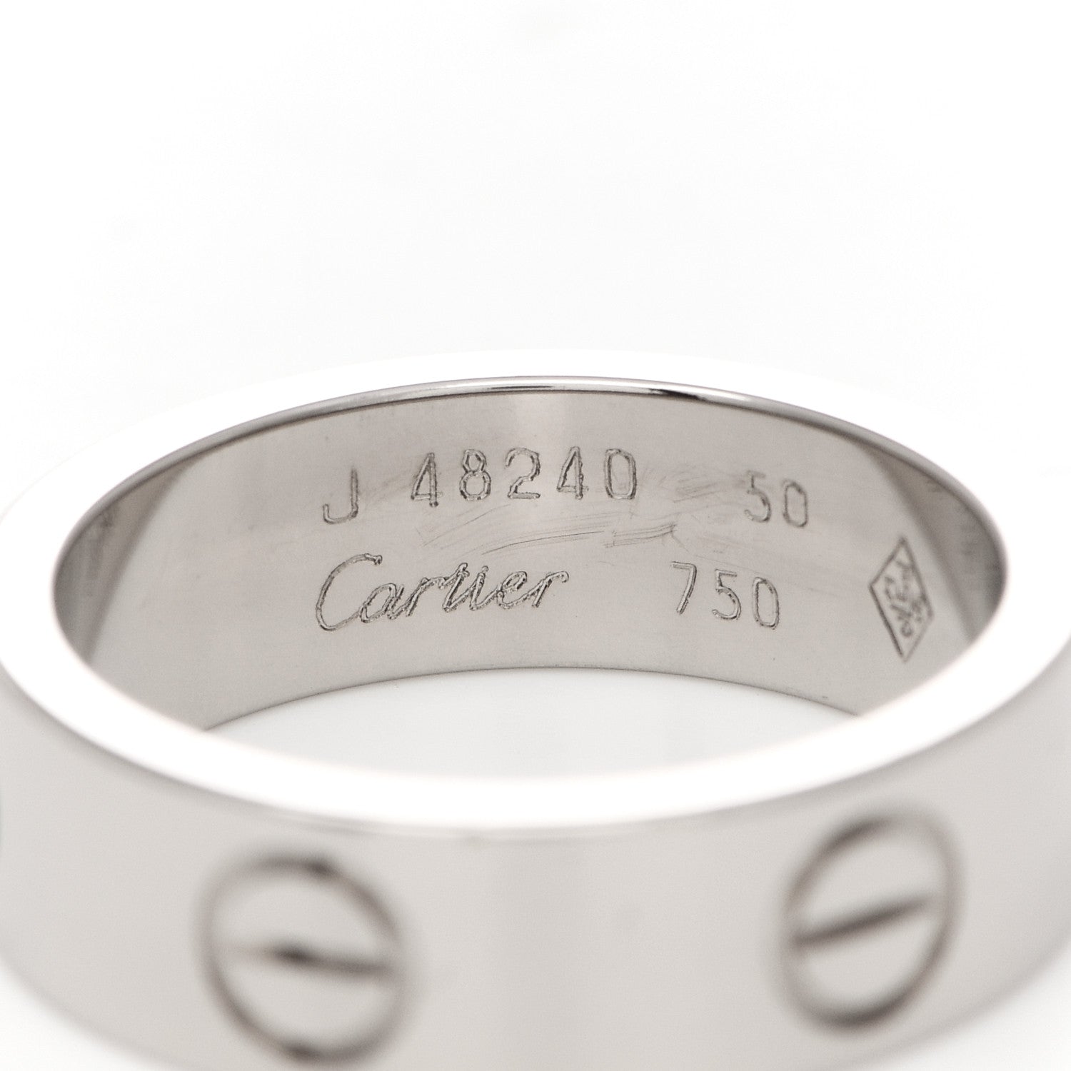 Cartier 18K White Gold 5.5mm LOVE Ring 50 5.25 4 of 5