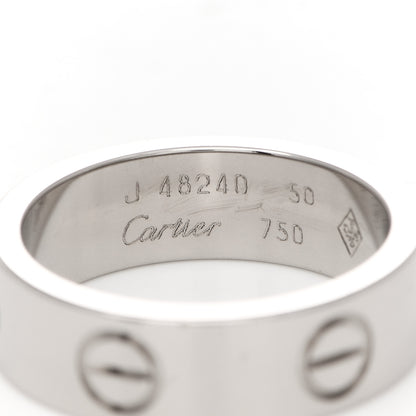 Cartier 18K White Gold 5.5mm LOVE Ring 50 5.25 4 of 5