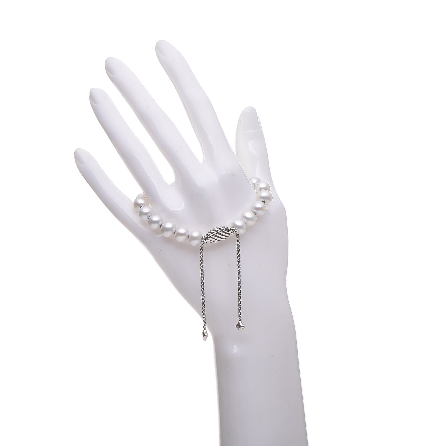 David Yurman Sterling Silver Pearl 8mm Spiritual Bead Bracelet 2 of 4