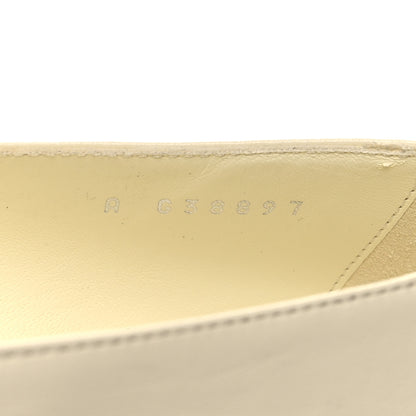 Chanel Lambskin Crystal Cap Toe CC Flats 39.5 Ivory Black 6 of 9