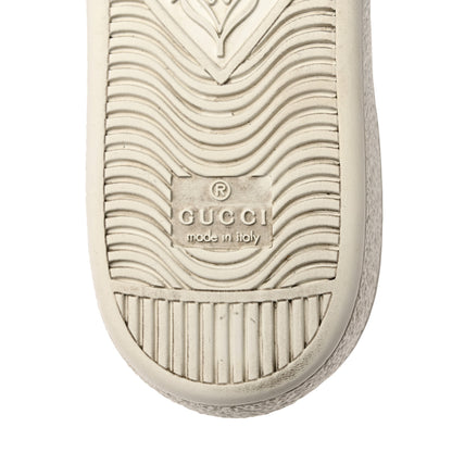 Gucci Calfskin Interlocking G Perforated Womens Ace Sneakers 37 White Wild Rose 8 of 12