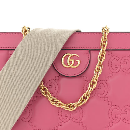 Gucci Calfskin GG Matelasse Small Slim Chain Shoulder Bag Rhodamine Pink Natural 9 of 11