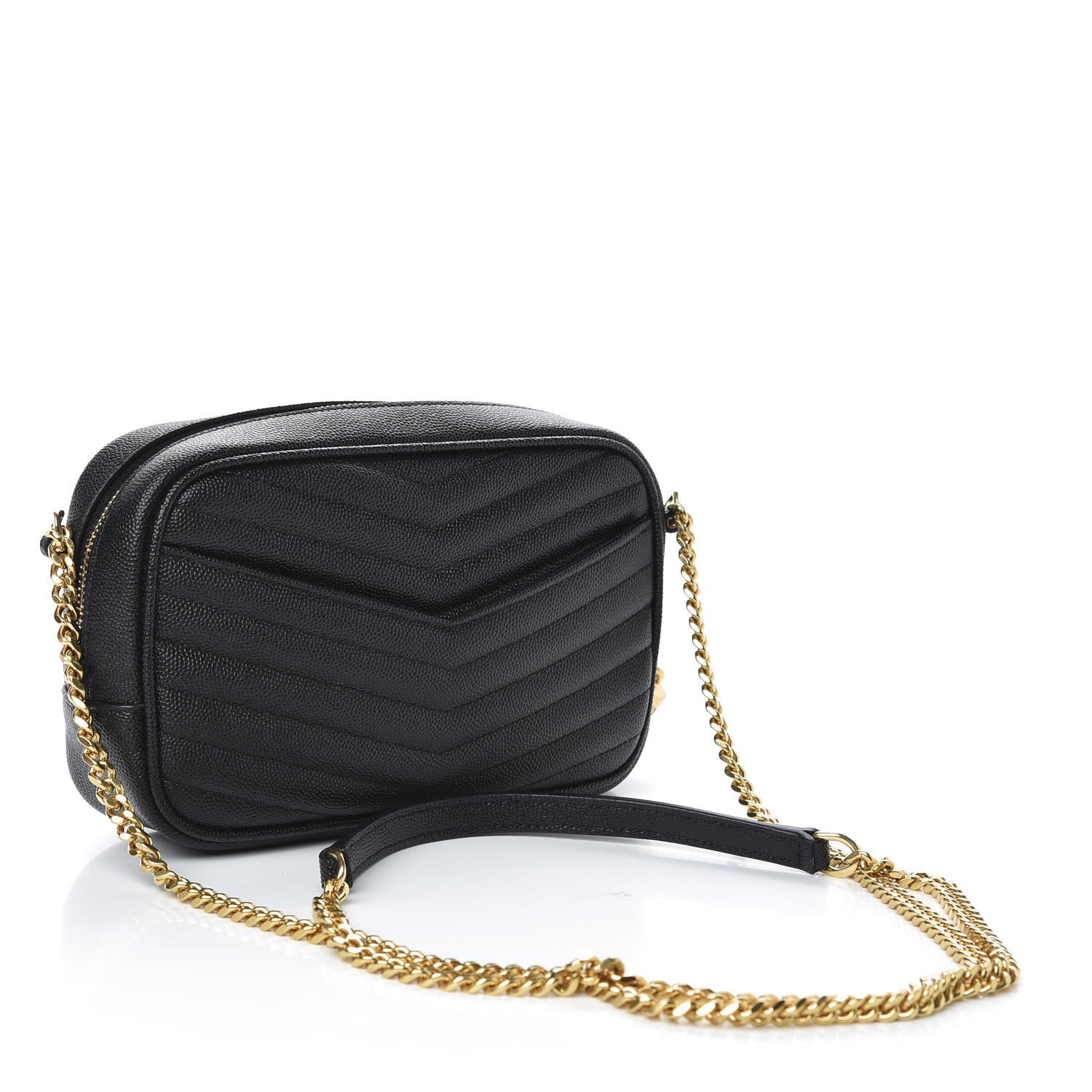 Saint Laurent Grain De Poudre Matelasse Monogram Mini Lou Camera Bag Black 3 of 10