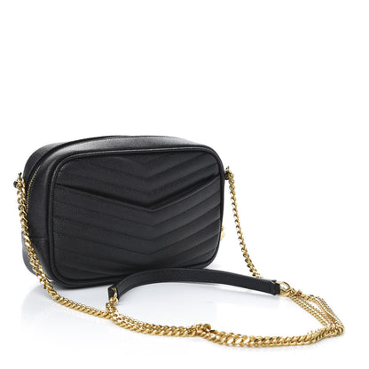 Saint Laurent Grain De Poudre Matelasse Monogram Mini Lou Camera Bag Black 3 of 10