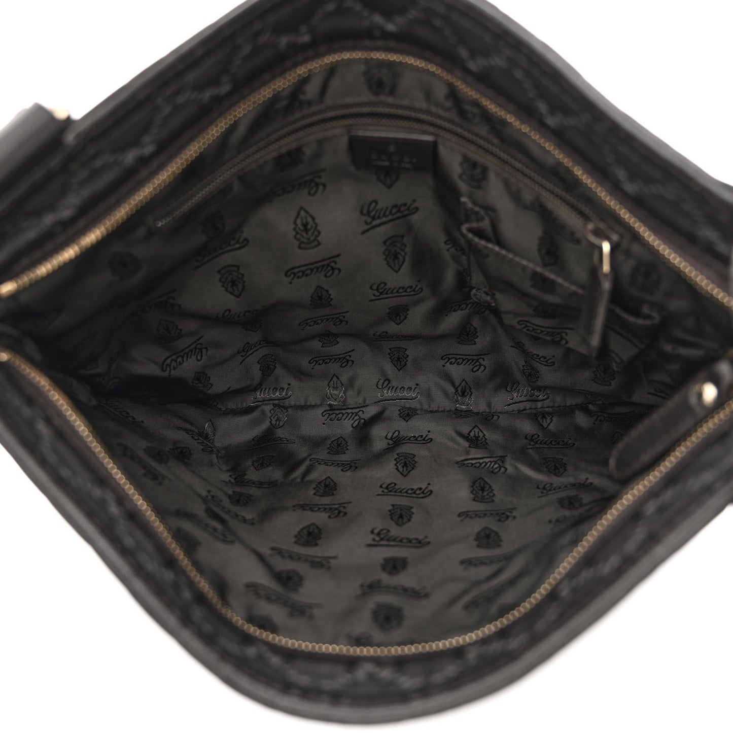 Guccissima Medium Flat Messenger Bag Dark Brown