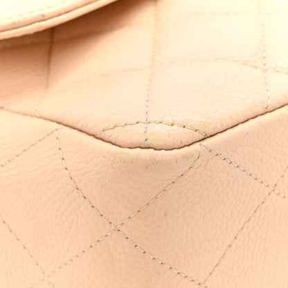 Chanel Caviar Quilted Jumbo Single Flap Beige 15 of 20