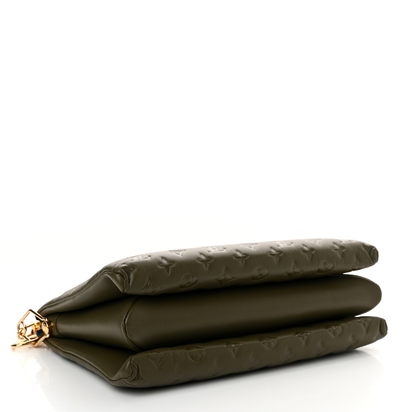 Lambskin Embossed Monogram Coussin MM Khaki