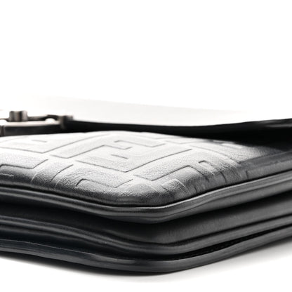 Fendi Vitello Century Grace FF Embossed Top Handle Clutch Black 7 of 10