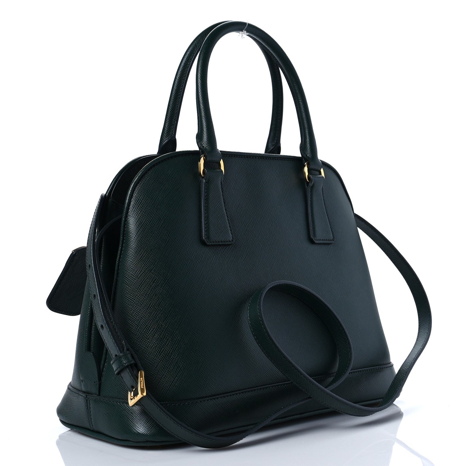 Prada Saffiano Lux Medium Open Promenade Tote Biliardo 2 of 6