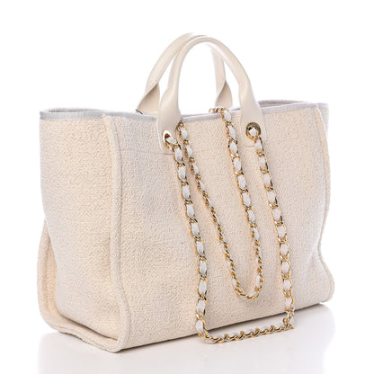 Chanel Lurex Boucle Medium Deauville Tote White 3 of 10