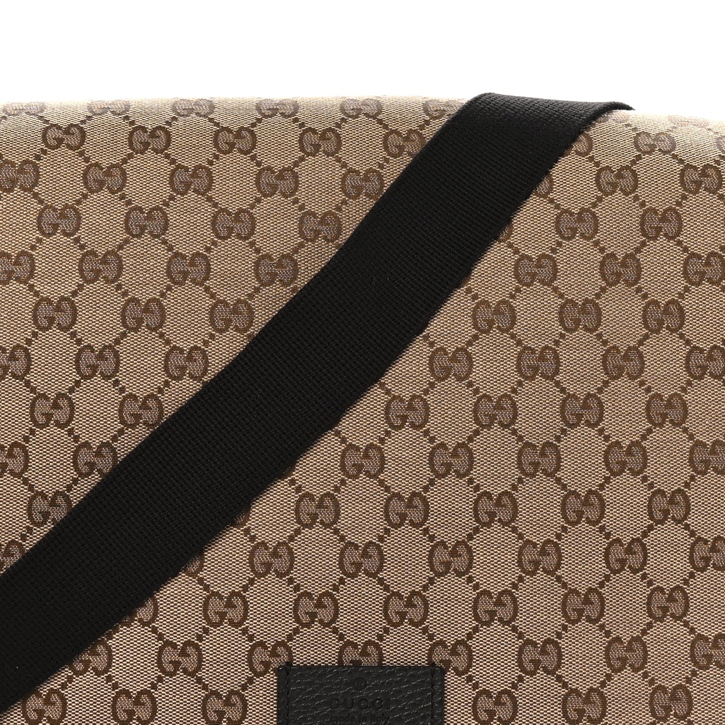 Monogram Large Flap Messenger Bag Beige Dark Brown
