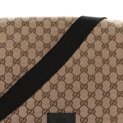 Gucci Monogram Large Flap Messenger Bag Beige Dark Brown 8 of 10