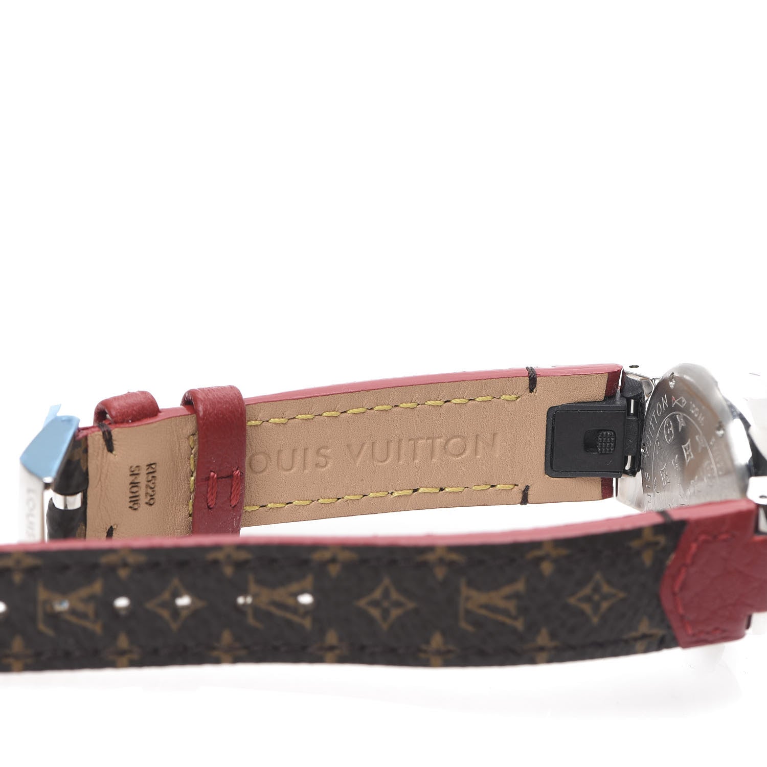 Louis Vuitton Stainless Steel Monogram 28mm Tambour Quartz Watch Brown 5 of 6