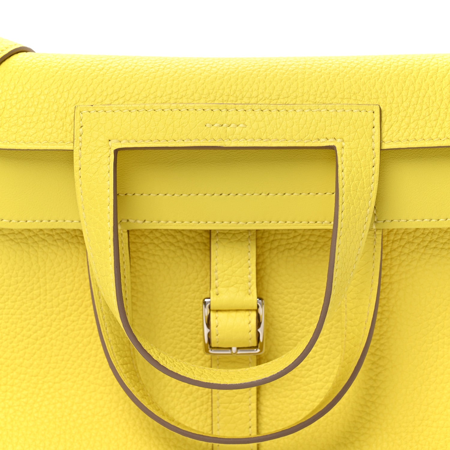 Hermes Taurillon Clemence Halzan 25 Lime 8 of 10