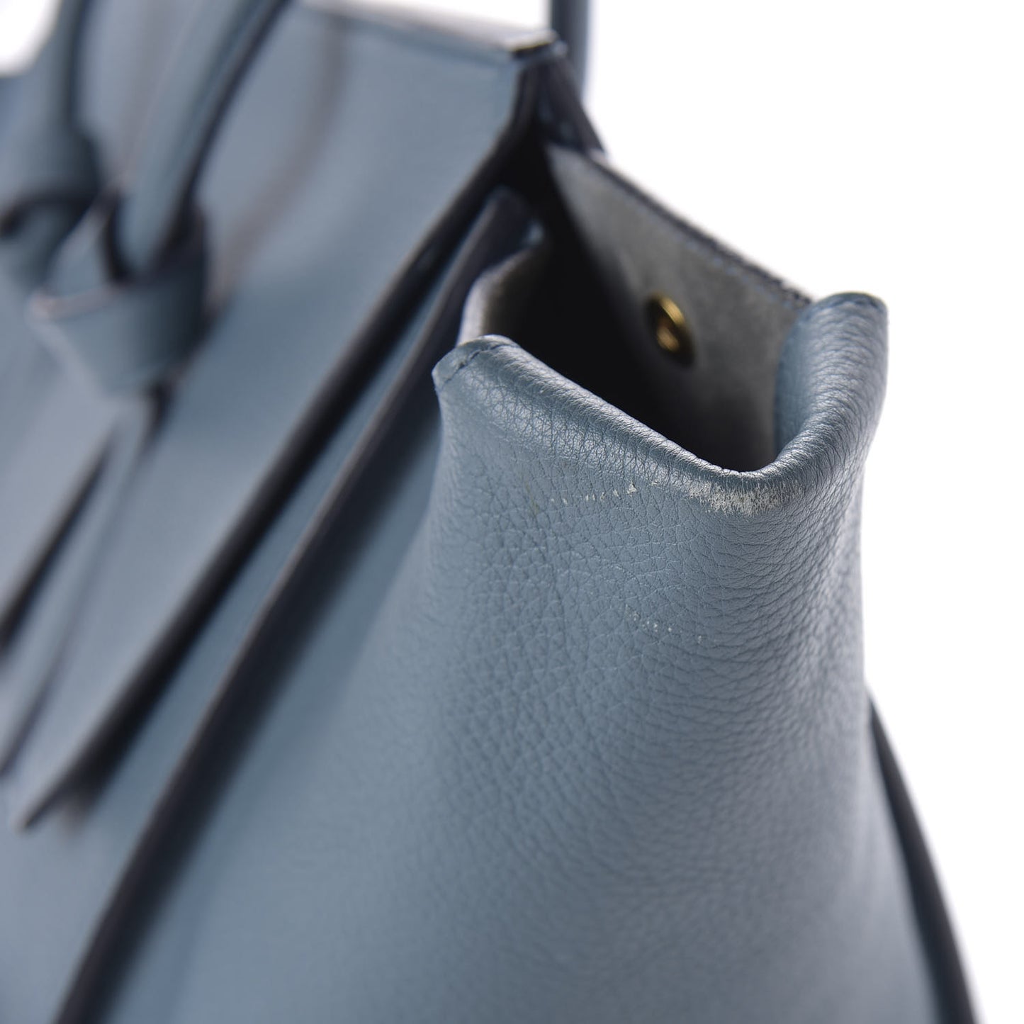 Grained Calfskin Small Tie Knot Tote Denim