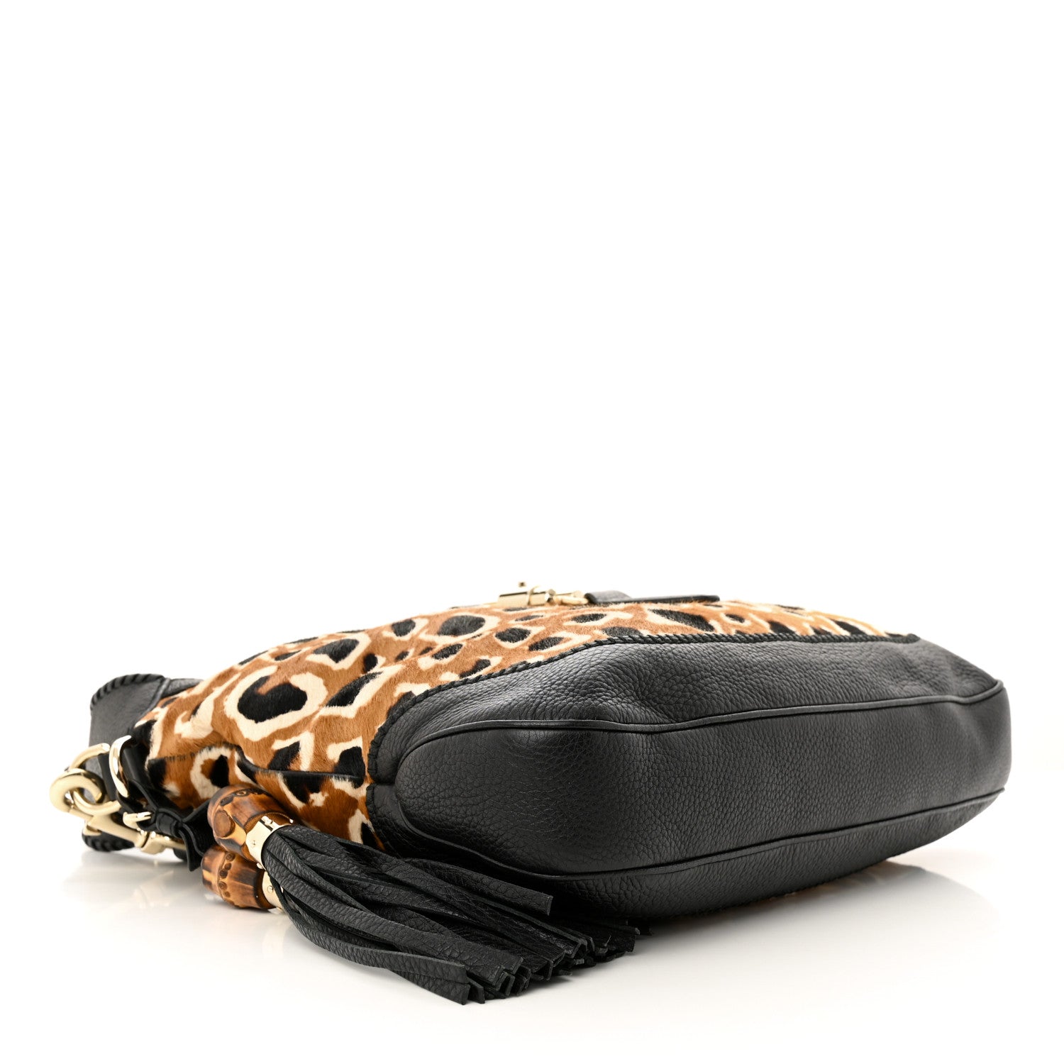 Gucci Calf Hair Leopard Print Medium New Jackie Shoulder Bag Tobacco 3 of 11