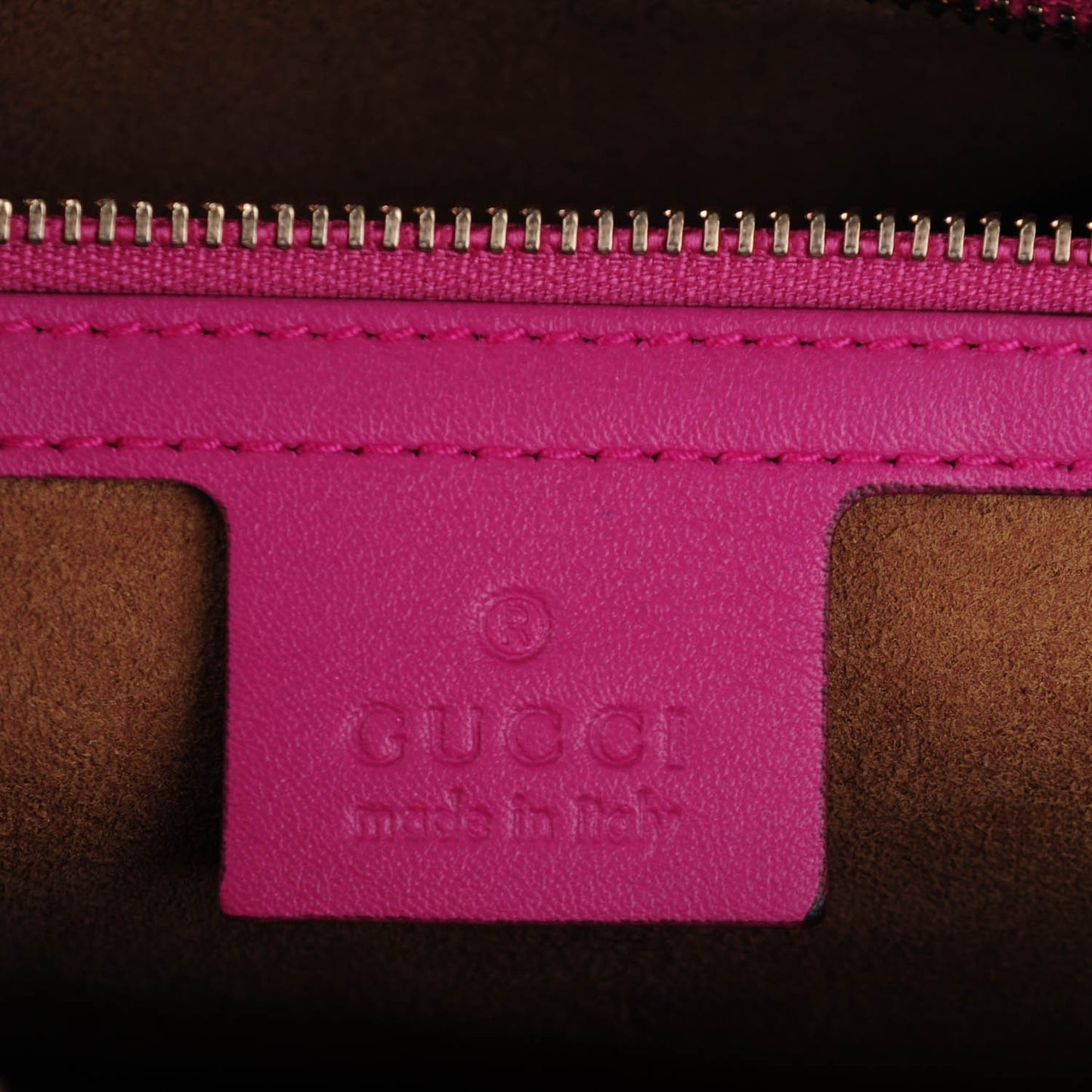 GG Supreme Monogram Moon Calfskin Small Boston Beige Ebony Hibiscus Red New Rosette