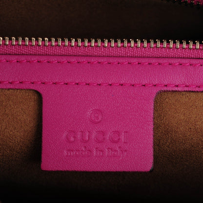 Gucci GG Supreme Monogram Moon Calfskin Small Boston Beige Ebony Hibiscus Red New Rosette 6 of 7