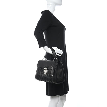 Miu Miu Nappa Matelasse Top Handle Tote Black 2 of 9