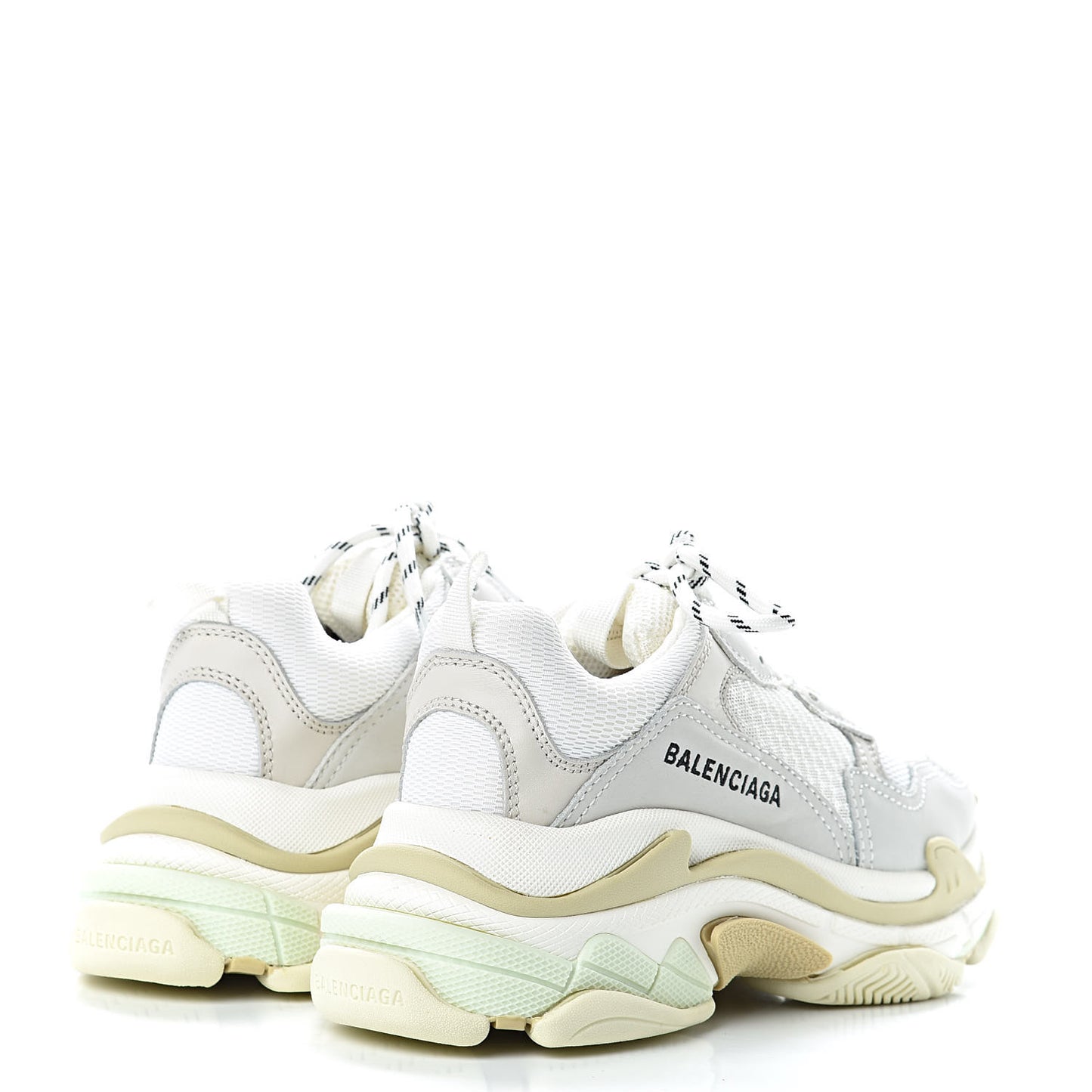 Fabric Mesh Womens Triple S Sneakers 37 White
