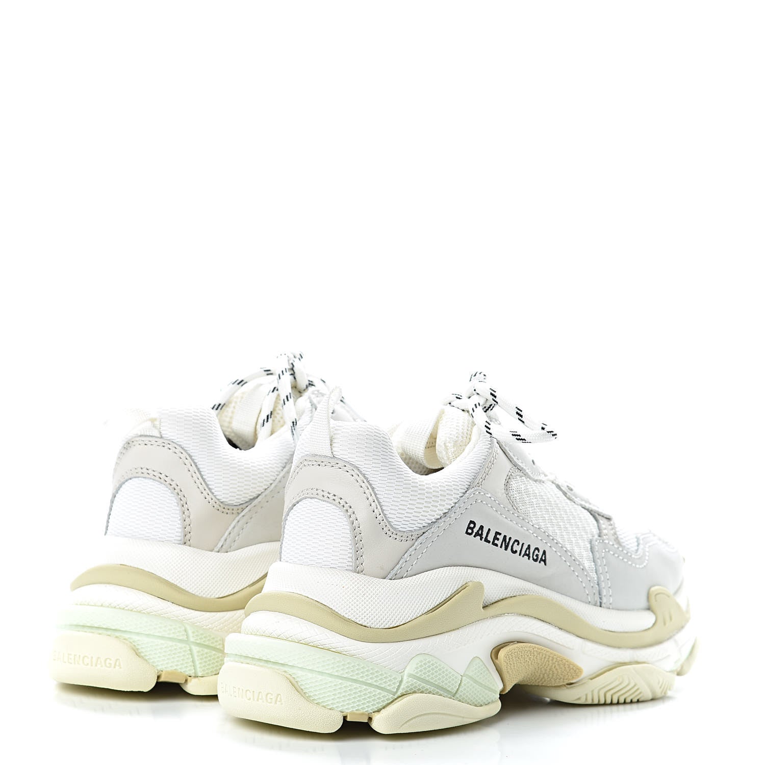 Balenciaga Fabric Mesh Womens Triple S Sneakers 37 White 4 of 9