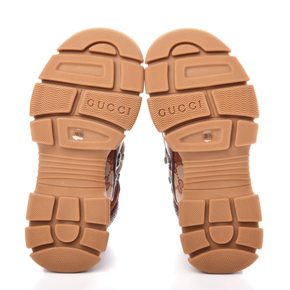 Gucci X SEGA Suede Calfskin GG Monogram Womens Flashtrek High-Top Sneakers 35.5 New Cuir Beige Ruggine 6 of 11