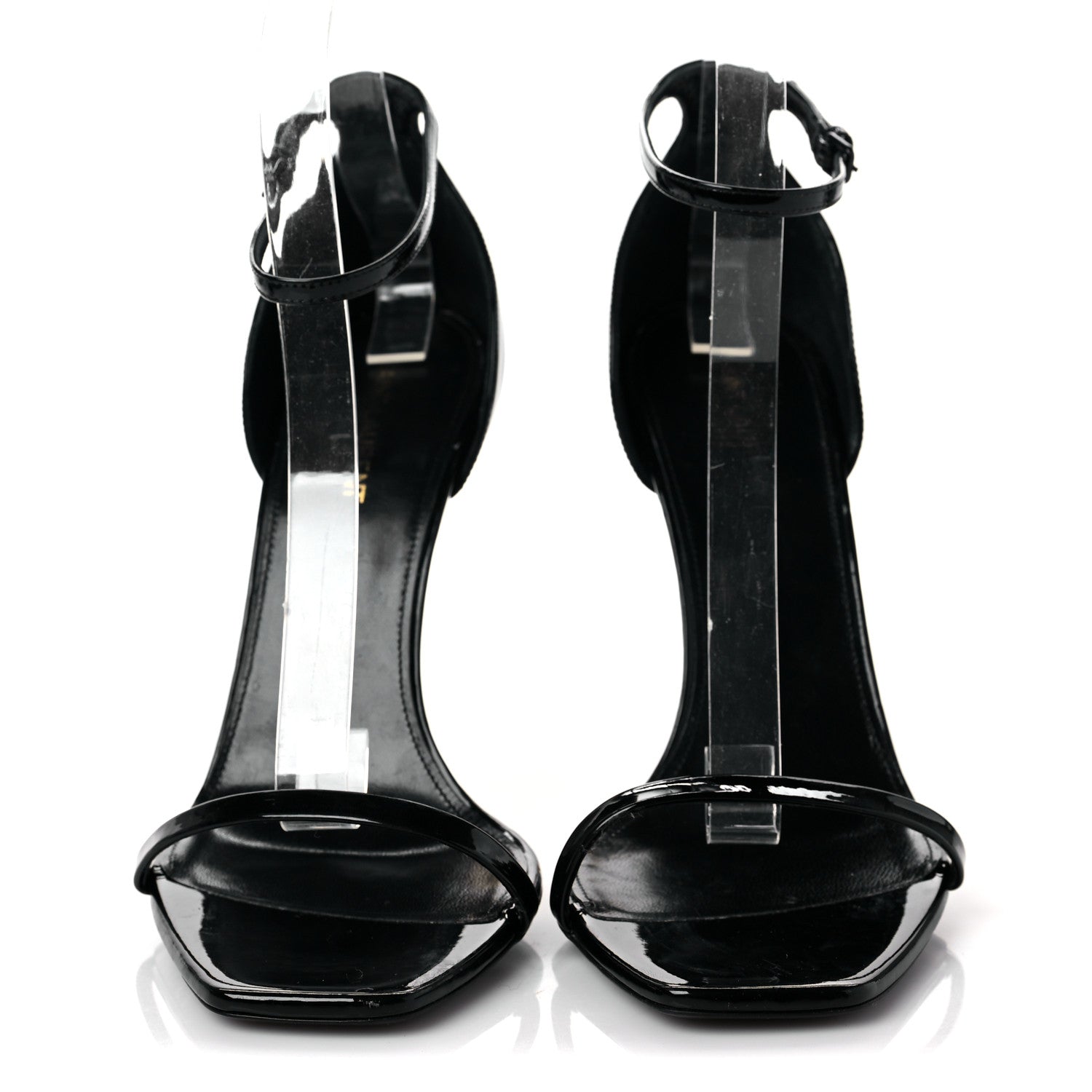 Saint Laurent Patent Calfskin Opyum 110 Sandals 42 Black Gold 2 of 8