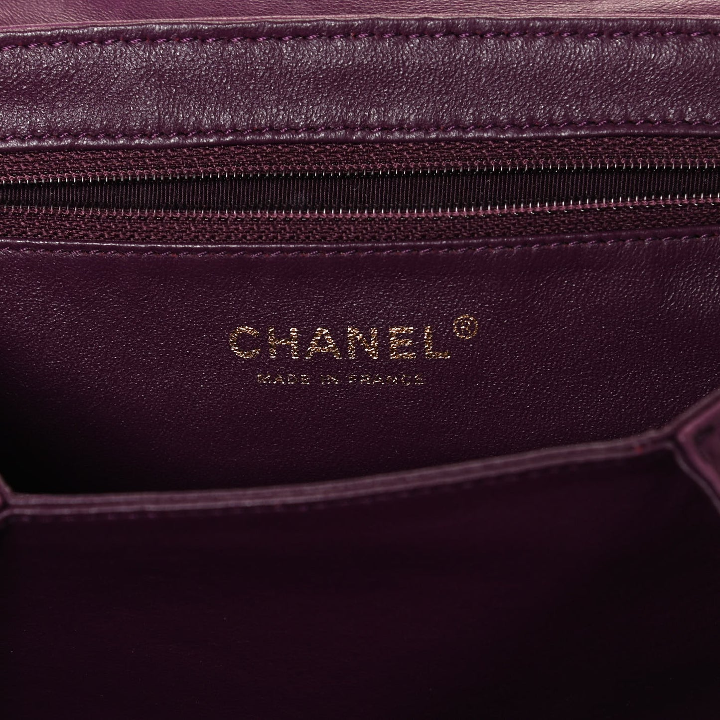 Lambskin Quilted Accordion Mademoiselle Flap Purple