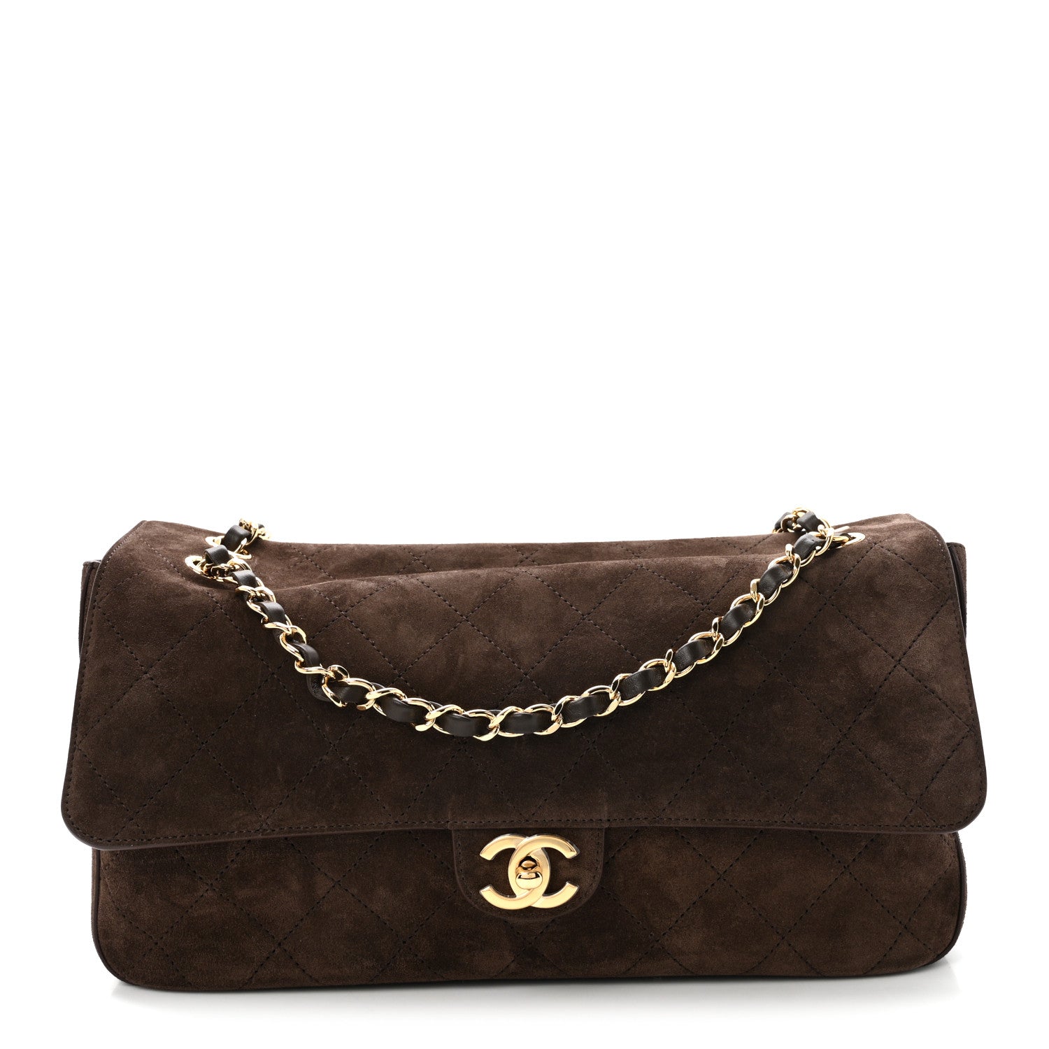 Chanel Suede Calfskin Small Souplissimo Maxi Flap Dark Brown 1 of 10