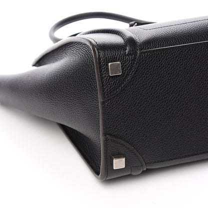 Celine Drummed Calfskin Micro Luggage Black 8 of 10