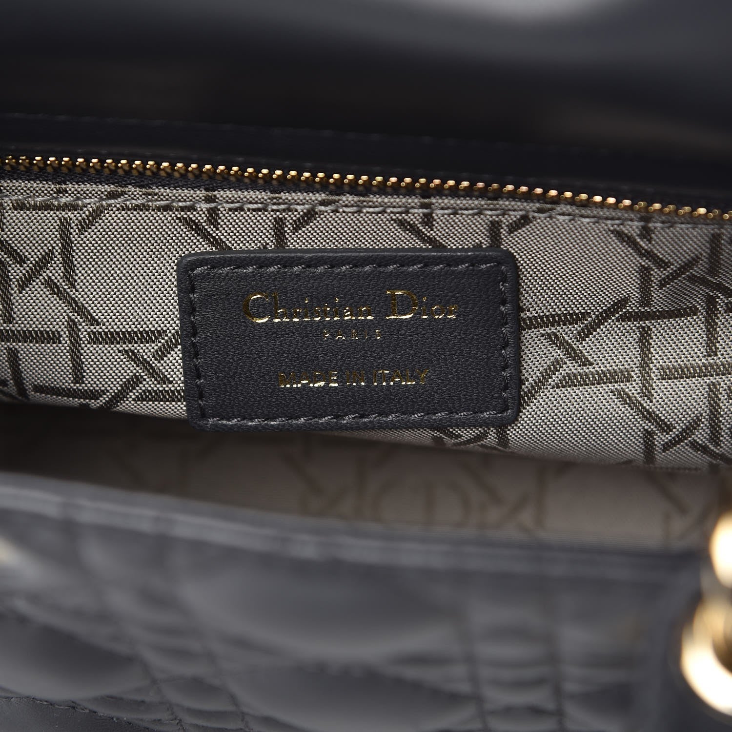 Christian Dior Lambskin Cannage Small Lucky Badges My Lady Dior Dark Grey 6 of 7