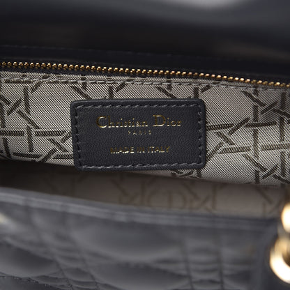 Christian Dior Lambskin Cannage Small Lucky Badges My Lady Dior Dark Grey 6 of 7