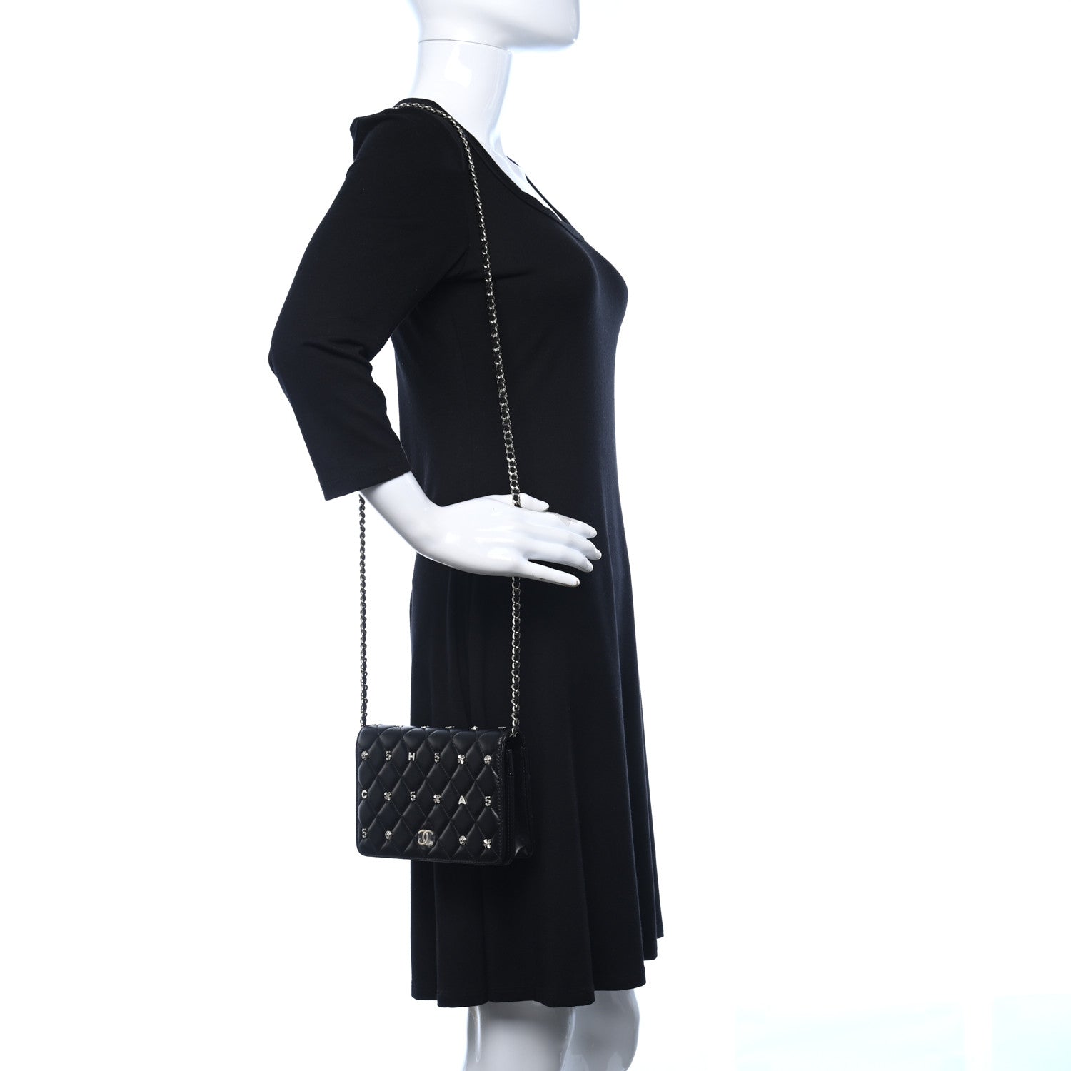 Chanel Lambskin Quilted All About Chanel Wallet On Chain WOC Black 2 of 15
