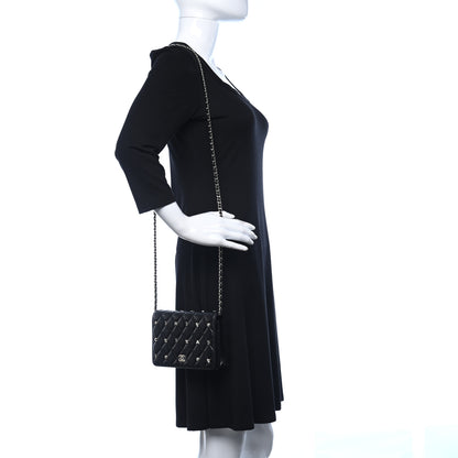 Chanel Lambskin Quilted All About Chanel Wallet On Chain WOC Black 2 of 15
