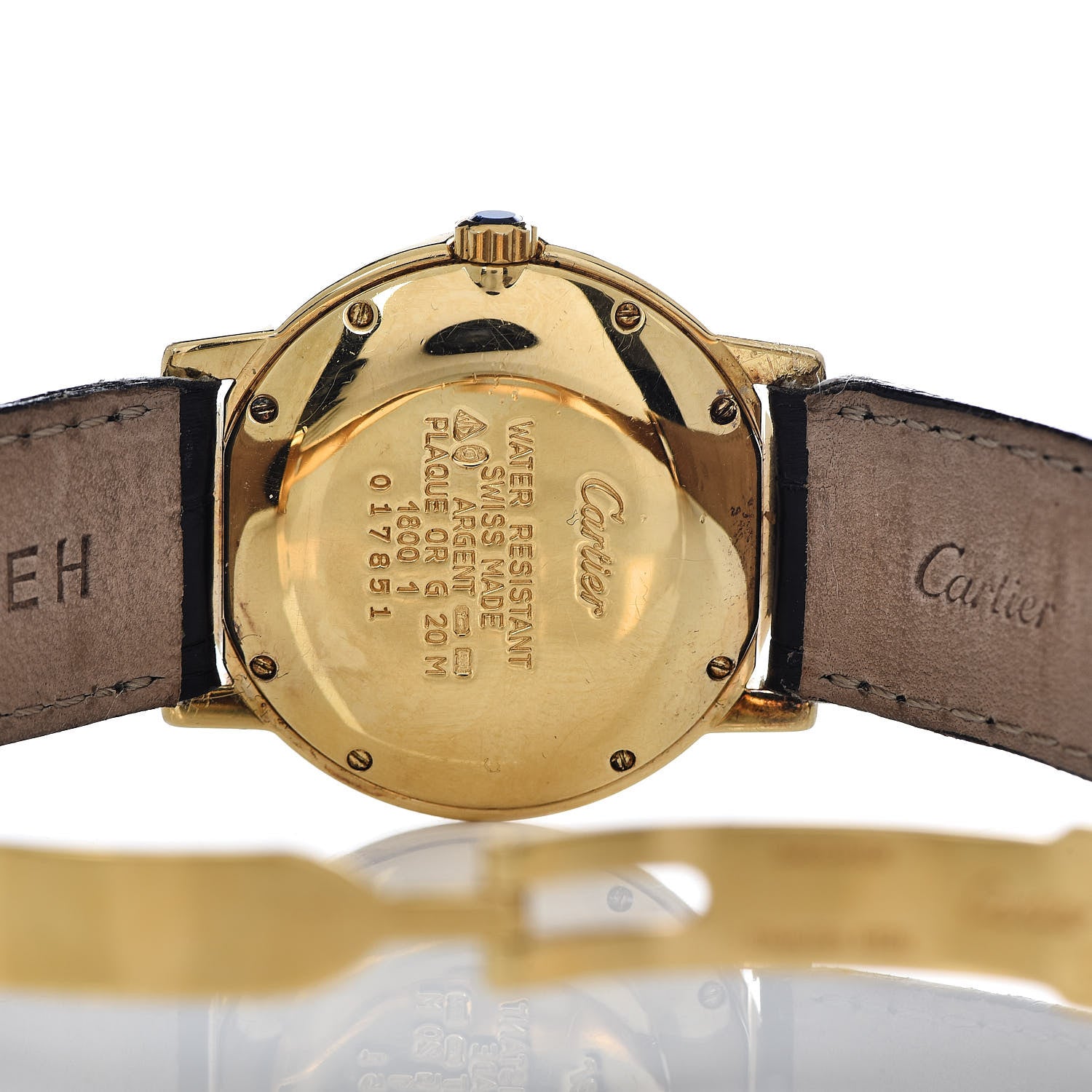 Cartier Sterling Silver Vermeil Calfskin 33mm Must De Cartier Quartz Watch 5 of 11