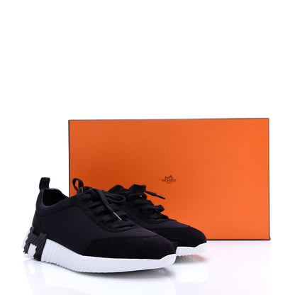 Hermes Technical Jersey Suede Goatskin Bouncing Sneakers 36.5 Black White 13 of 13