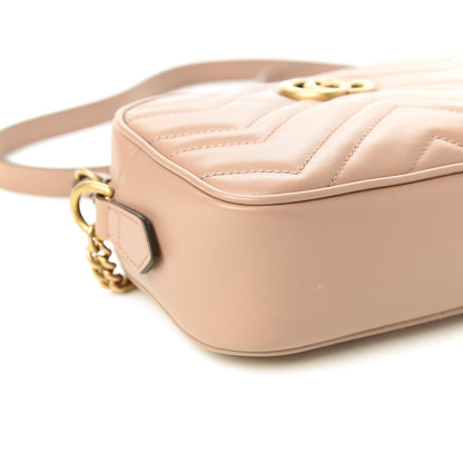 Gucci Calfskin Matelasse Mini GG Marmont Chain Shoulder Bag Porcelain Rose 7 of 8