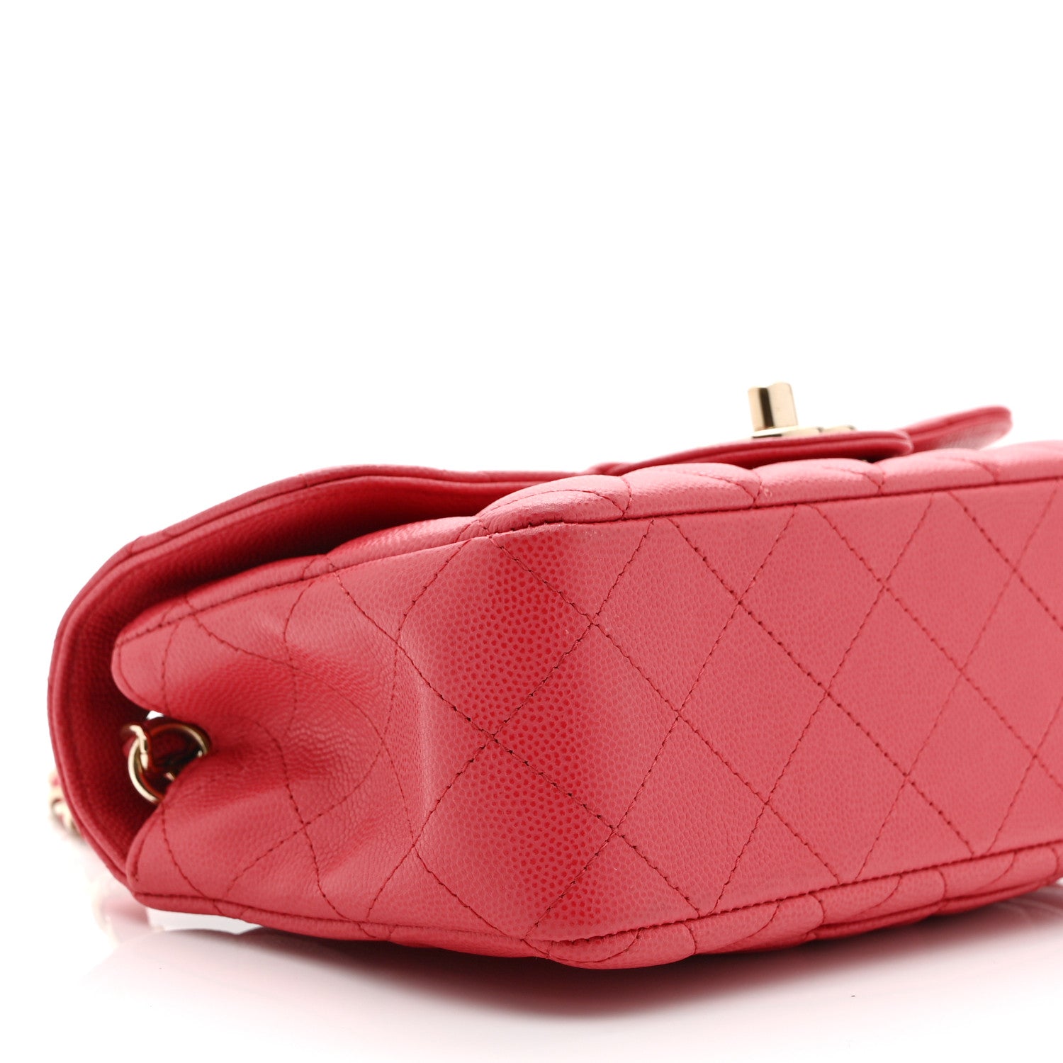 Chanel Caviar Quilted Mini Rectangular Flap Dark Pink 9 of 10