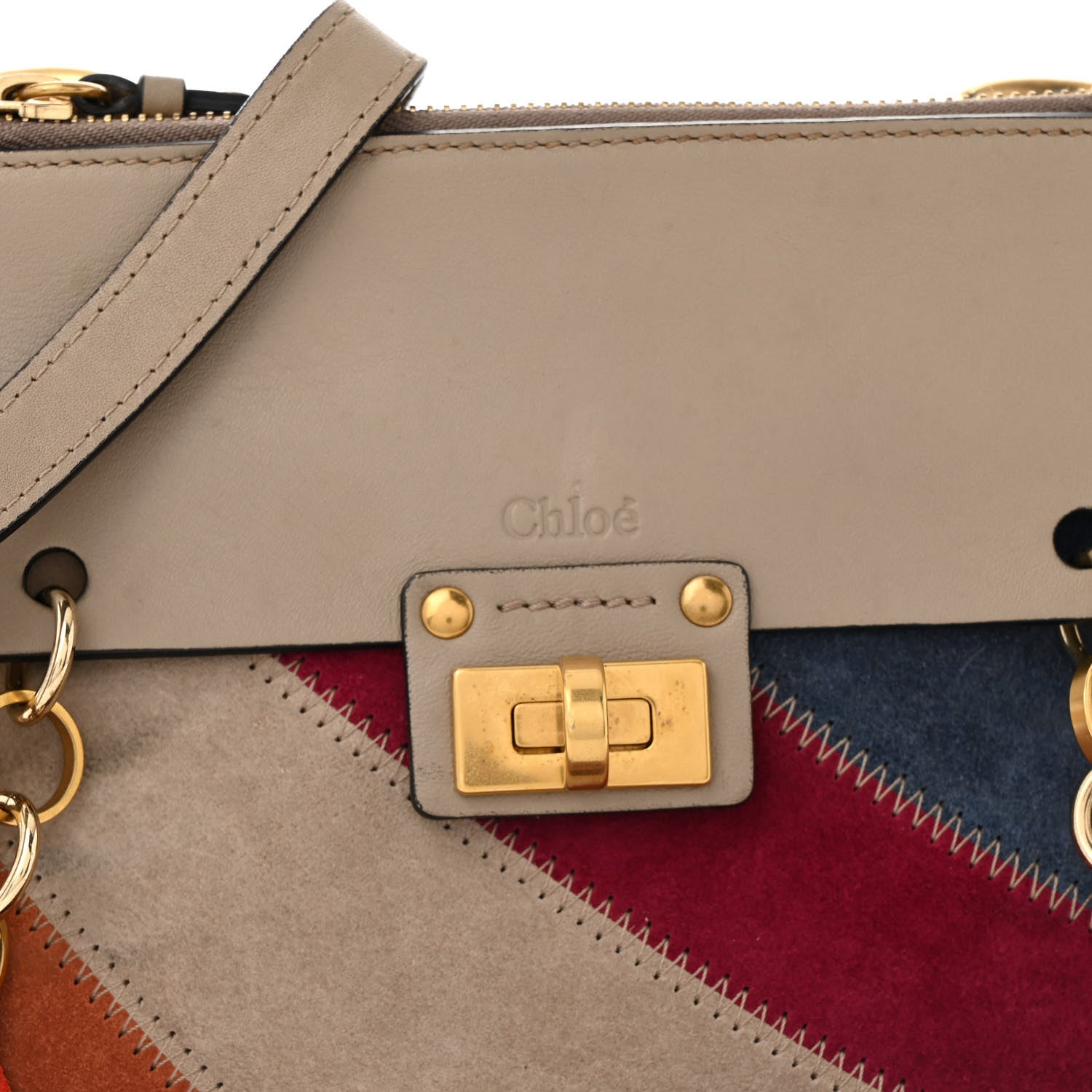 Chloe Calfskin Suede Small Jane Fringe Bag Motty Grey Multicolor 9 of 14