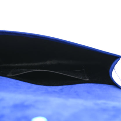 Saint Laurent Patent Calfskin Monogram Large Belle De Jour Clutch Royal Blue 5 of 7