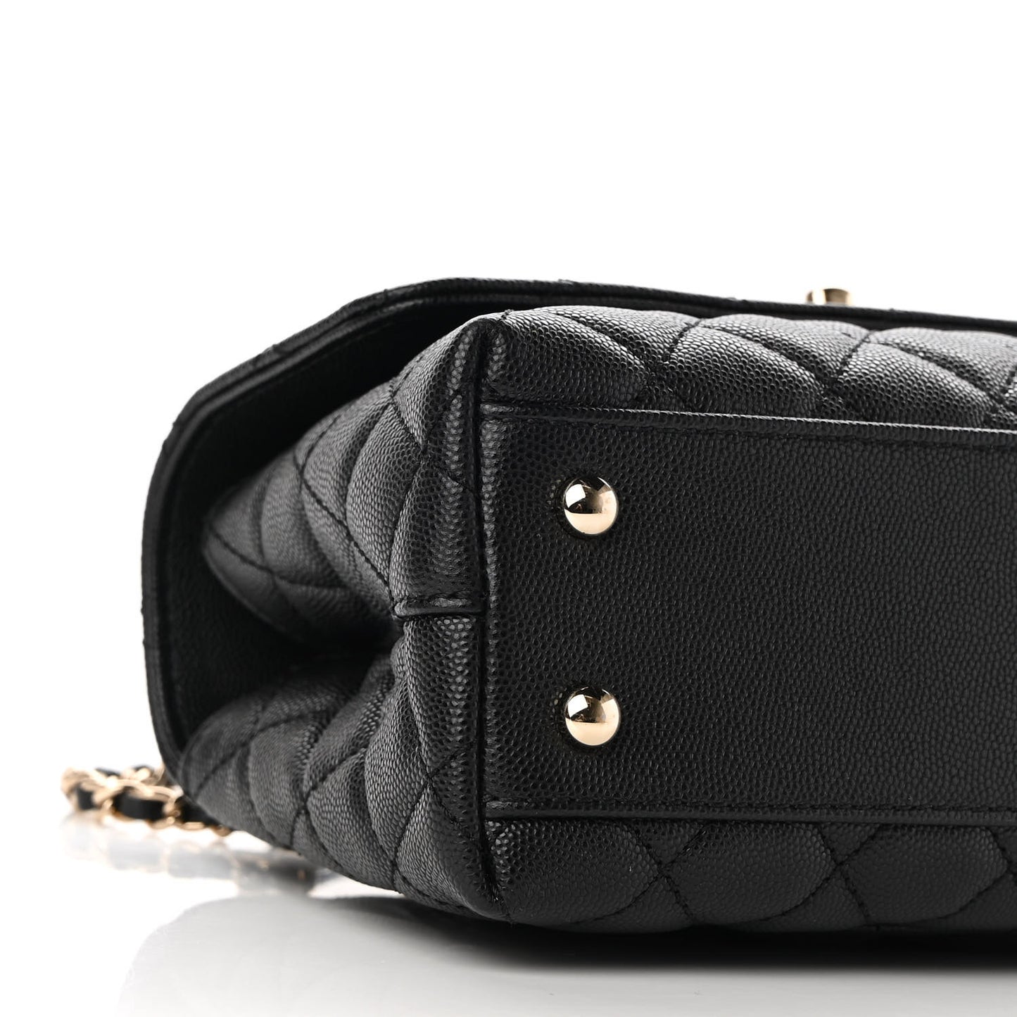Caviar Quilted Mini Coco Handle Flap Black