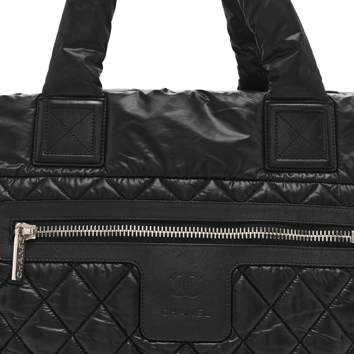 Nylon Quilted Large Coco Cocoon Tote Black