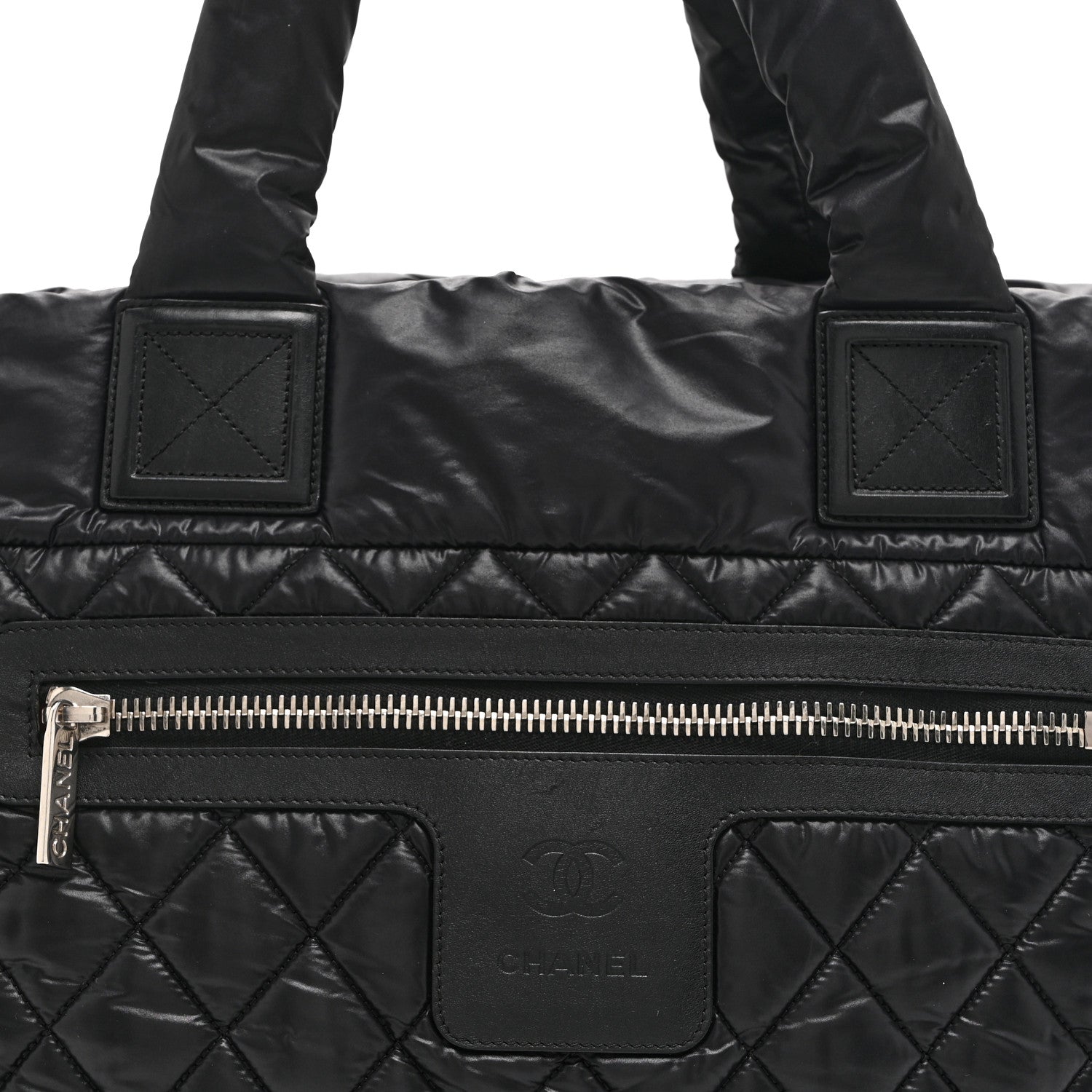 Chanel Nylon Quilted Large Coco Cocoon Tote Black 8 of 10